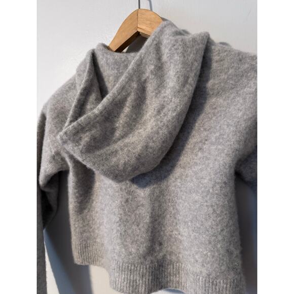 REFORMATION Jeans gray 100% cashmere cropped soft casual hoodie sweater top - Picture 7 of 8
